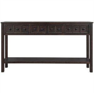 OUTSUPPLY Entryway Console Table with 4 Drawers & Shelf, Narrow Sofa Table for Hallway, Living Room, Easy Assembly - 1 of 4