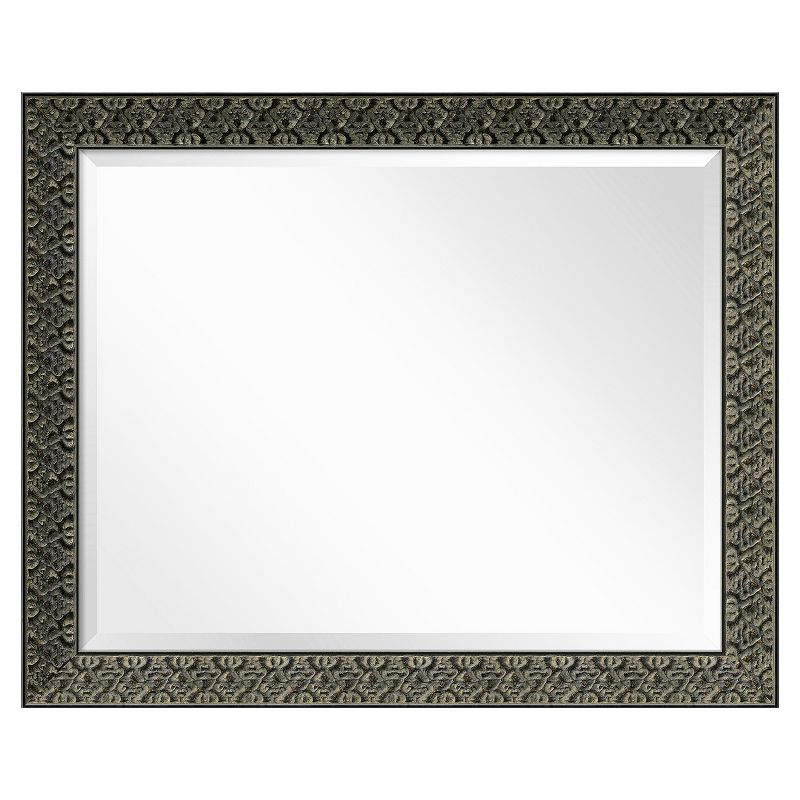 33&#34; x 27&#34; Intaglio Embossed Black Framed Wall Mirror - Amanti Art, 1 of 11