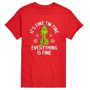 Men's - Dr. Seuss - The Grinch I'm Fine Everything Is Fine Short Sleeve Graphic T-Shirt - 1 of 4