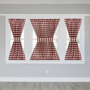 Kate Aurora Plaid Country Farmhouse French Door Curtain Panel With Matching Tieback - 1 of 4