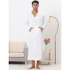 Lars Amadeus Men's Solid Color Side Split Hooded Long Night Gown with Pocket - 2 of 4