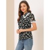 INSPIRE CHIC Women's Peter Pan Collar Lace Trim Embroidered Casual Floral Blouse - 4 of 4