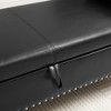 VYNXARIA 63" Black PU Upholstered Flip Top Storage Ottoman - Stylish & Functional Bench - 3 of 4