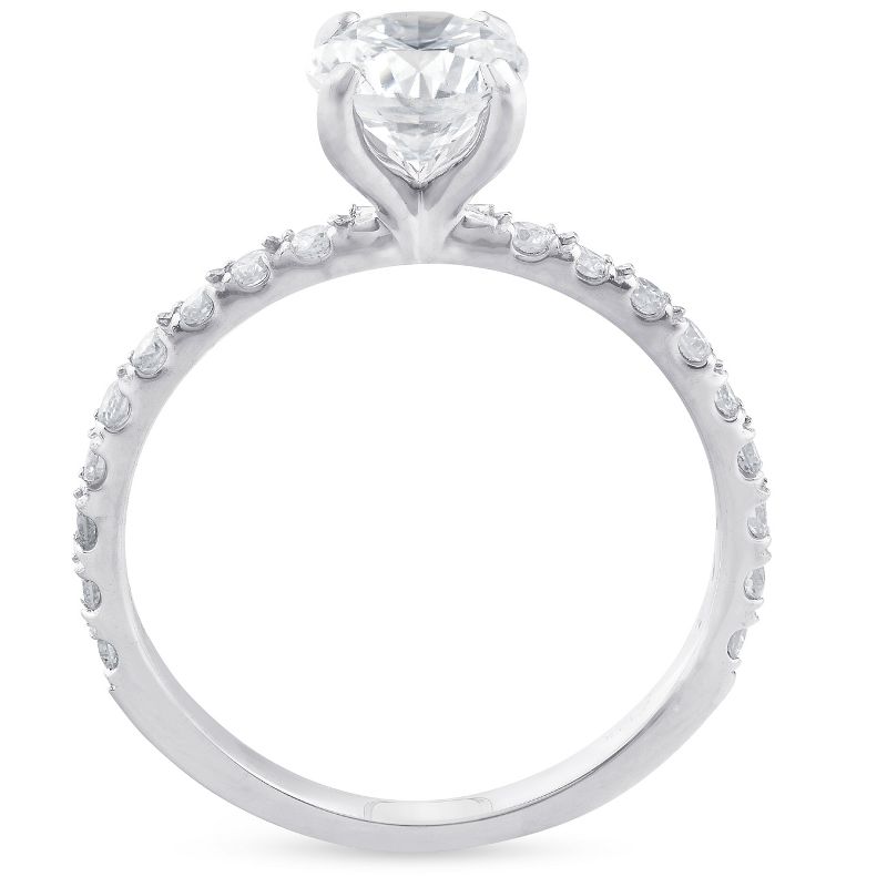 Pompeii3 1ct Diamond Engagement Ring 14k White Gold Claw Prong, 3 of 5