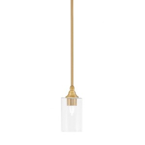 Toltec Lighting Any 1 - Light Pendant in  New Aged Brass with 4" Clear Bubble Shade - 1 of 1