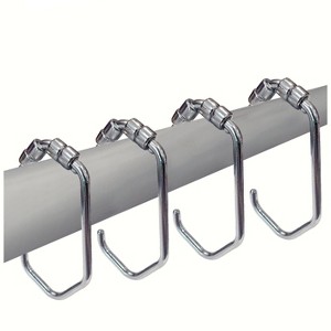Home Mart Goods 12 Piece Set - Chrome Heavy Duty Ear Shower Curtain Hooks Rings - 1 of 3