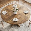 Round Dining Table for 4, 47 Inch Farmhouse Kitchen Table with Wood Tabletop and Stable Base, Circle Dinning Room Table(Only Table) - 4 of 4