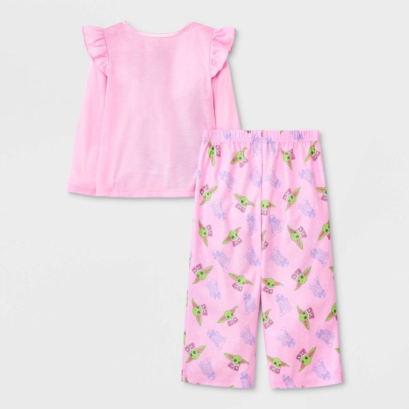 Toddler Girls&#39; 2pc Star Wars Baby Yoda Pajama Set - Purple, 2 of 4