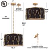 LNC Unique 4-Light 15.5" Modern Drum Small Chandelier,Antique Brass with Black Fabric Shade - 3 of 4