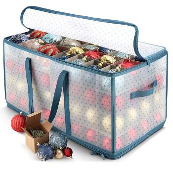 Northlight 20.5 Transparent Zip Up Christmas Storage Box- Holds 112 Ornaments