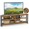 Besiost 55'' Corner TV Stand with Charging Station, TV Console Table with 4 Open Storage Shelves - 4 of 4