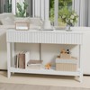 VINGLI White 2-Layer 3-Drawer MDF Grille Entry Table - 4 of 4