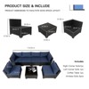 Nertpow Deluxe 7-Piece Outdoor Patio Furniture Set: Versatile Patio Set for Backyard, Lawn & Poolside Settings, Black Rattan Blue Cushion - 3 of 4
