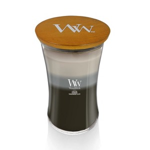 21.5oz Large Hourglass Jar Candle Warm Woods Trilogy - WoodWick - 1 of 4