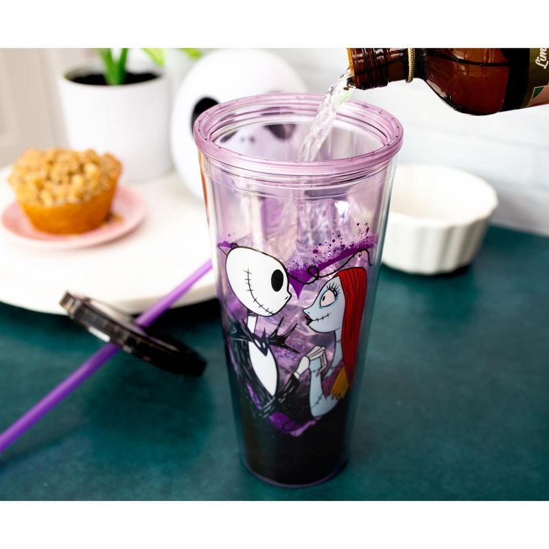 Silver Buffalo Disney The Nightmare Before Christmas Acrylic Carnival Cup with Lid and Straw, 5 of 9