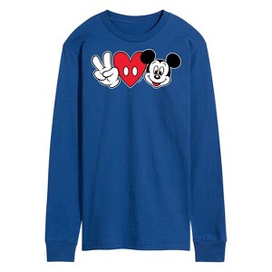 Men's - Disney - Peace Love Mickey Long Sleeve Graphic T-Shirt - 1 of 4