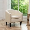 Tufted Faux Leather Barrel Club Chair - Kinwell - 3 of 4
