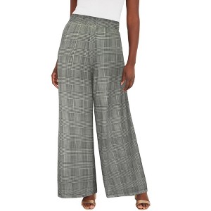 Jessica London Women's Plus Size Stretch Knit Wide Leg Pant - 1 of 4