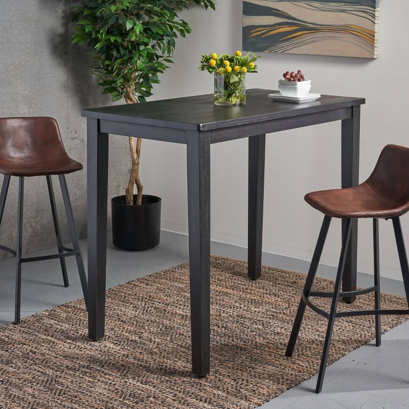 51&#34; Broughton Rectangle Contemporary Bar Height Table Dark Gray - Christopher Knight Home, 3 of 10