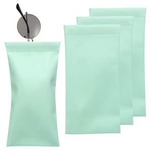 Unique Bargains PU Leather Portable Squeeze Top Soft Eyeglass Cases 4 Pcs 3.5" x 7.1" - 1 of 4