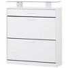Okak Shoe Cabinet, Freestanding Shoe Organizer with 2 Flip Drawer and 1 Sliding Drawer, Shoe Storage Cabinet for Entryway, Living Room, Hallway, White - 4 of 4