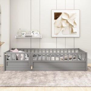 Twin Size Floor Bed with Super High Security Barrier - 1 of 4