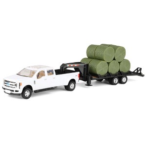 ERTL 1/32 Ford F-350 Dually Pickup Truck with Trailer and Bales 46631 - 1 of 4
