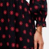 Knit & Lounge Women’s Smocked Bodice Midi Dress Long Puff Sleeves Floral Print Square Neck Ruffle Cuff - 3 of 4