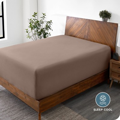 Taupe Queen Extra Deep Pocket Microfiber Fitted Sheet