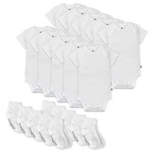 Honest Baby 20-Pack Organic Cotton Short Sleeve Bodysuit & Sock Bundle - 1 of 4