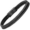 Steeltime Men's stainless stseel wheat chain bracelet. Color Options: Silver, Gold, Black - 2 of 4