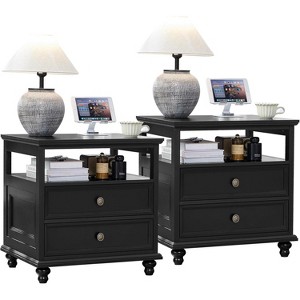 BALHAM TRADE-24 Inch Farmhouse Night Stand Set of 2 with 2 Drawers