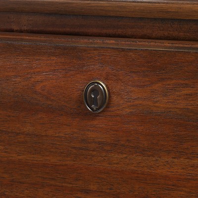 Cambridge Brown 3-Drawer Wood Dresser with Antique Bronze Pulls