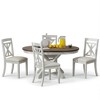 5-Piece Extendable Dining Table Set, Round to Oval Solid Wood Kitchen Table with 4 Upholstered Chairs, Farmhouse Dining Room Furniture - 3 of 4