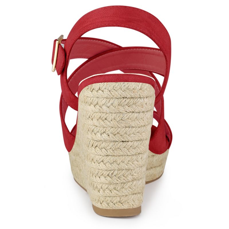 Allegra K Women's Espadrilles Platform Slingback Wedges Sandals, 3 of 7