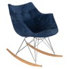 LeisureMod Willow Nursery Rocking Chair in Twill Fabric/Velvet Upholstery - Eiffel Ash Wood Base, Plus Comfort, Perfect for Nurseries - 2 of 4