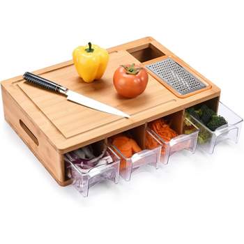 Prosumer's Choice Dual-purpose Bamboo Stovetop Cover Workspace and Countertop Cutting Board with Adjustable Legs