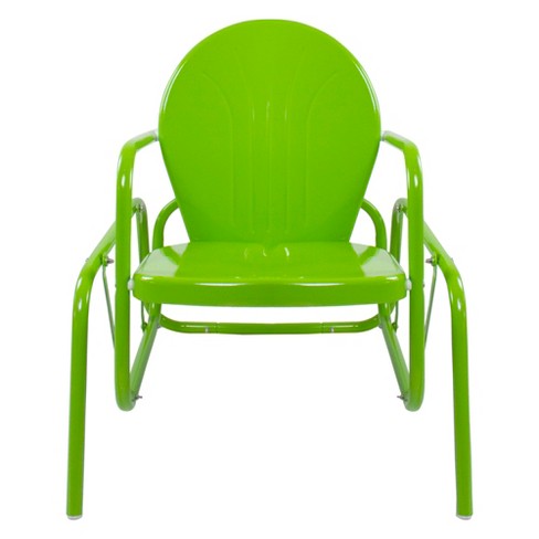 Northlight Outdoor Retro Metal Tulip Glider Patio Chair Lime Green Target