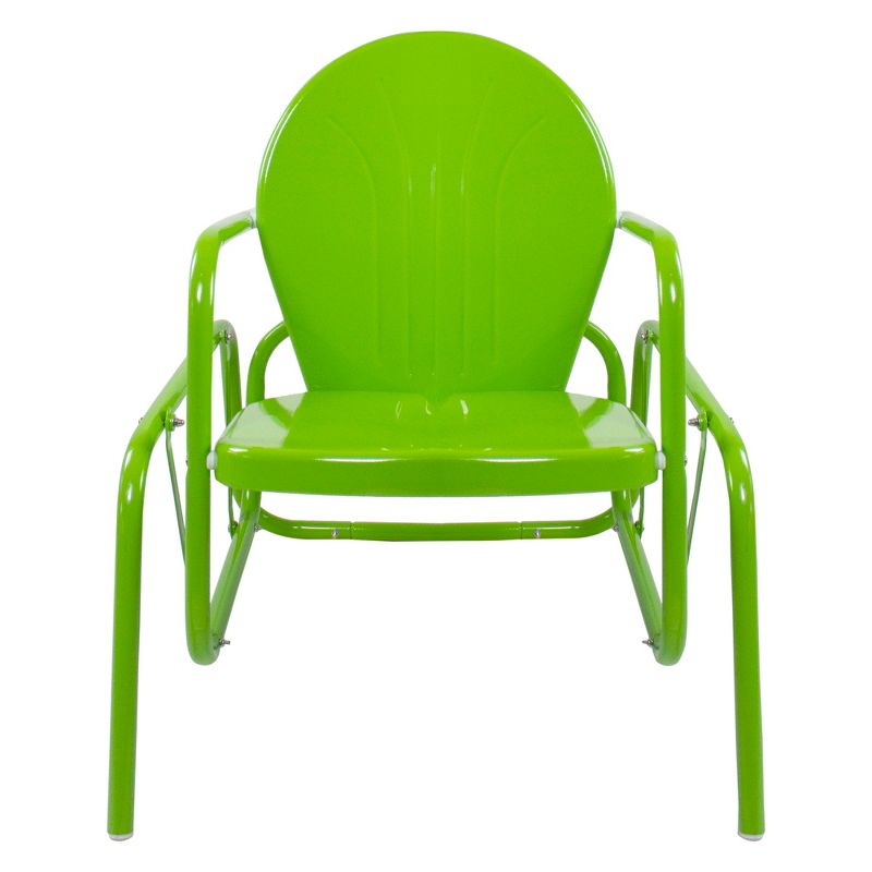 Northlight Outdoor Retro Metal Tulip Glider Patio Chair, Lime Green, 1 of 6