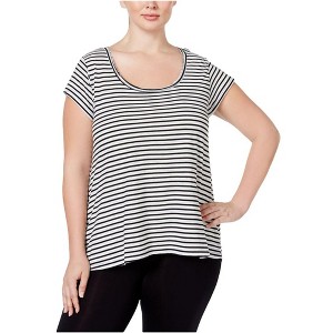 Calvin Klein Womens Striped Hi-Lo Graphic T-Shirt - 1 of 1