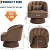Nasitip Modern Accent Chair Teddy Bear Velvet Swivel Barrel Chair, 27.6" Round Upholstered Lounge Chair - 2 of 4