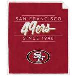 NFL San Francisco 49ers Legacy Script Sherpa Flannel Fleece Blanket