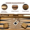 GSE Premium Wooden Inlay Backgammon Board Game Set - 3 of 4