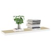 vidaXL Floating Wall Shelf Oak and White 47.2"x9.3"x1.5" MDF - 2 of 4