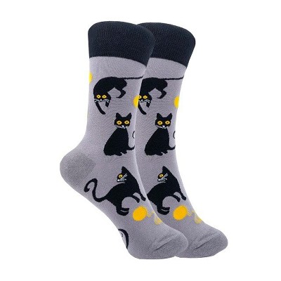 Black Cat Playing with Yarn Socks (Women's Sizes Adult Medium) from the Sock Panda