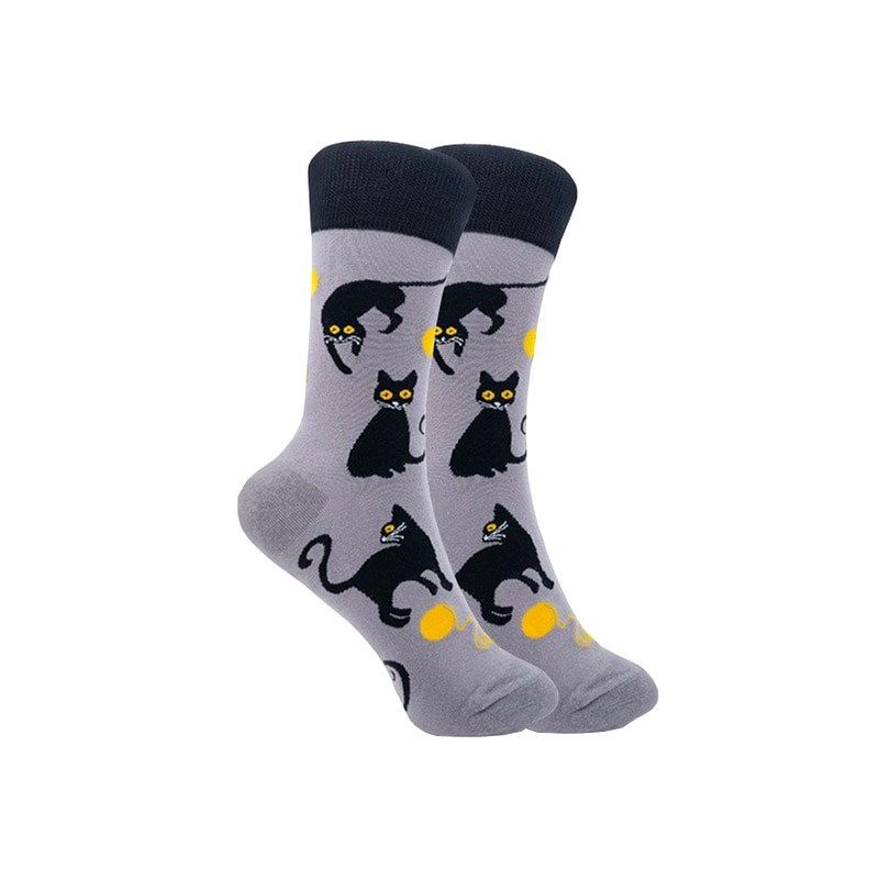 Black Cat Playing with Yarn Socks (Women's Sizes Adult Medium) from the Sock Panda, 1 of 4