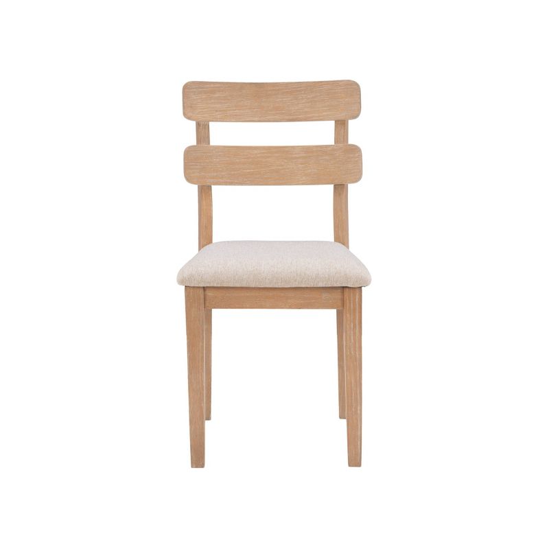 Darden Ladder Back Upholstered Dining Side Chair Natural - Powell, 4 of 11