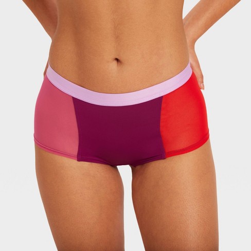 Hanes Originals Women's 3pk Ribbed Boy Shorts - Gold/White/Pink XL