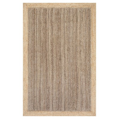 Braided Gray Jute 6' x 9' Handmade Rectangular Rug