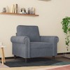 vidaXL Velvet 1-Seater Sofa Chair - Dark Gray Modern Lounge Armchair with Padded Seat, Metal Frame, for Living Room, Office, Indoor Use - 2 of 4